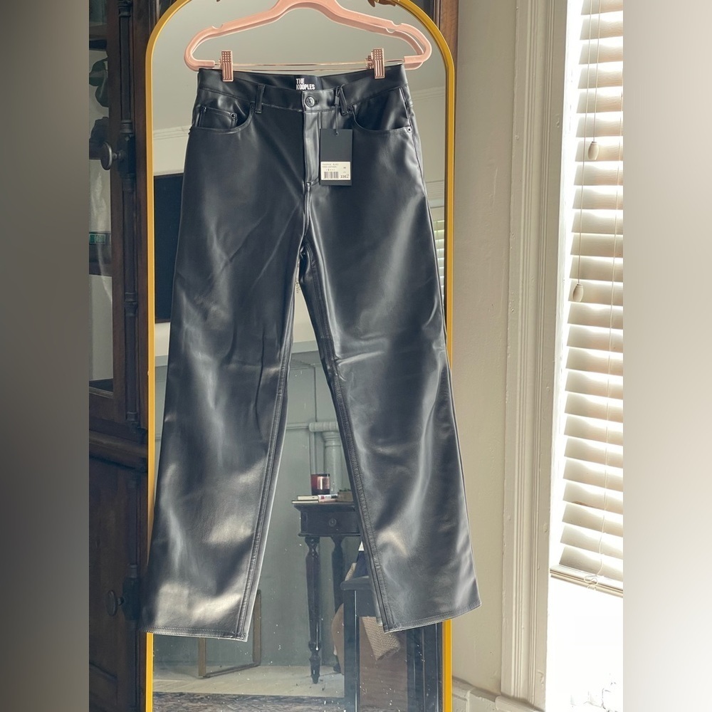 NWT The Kooples Coated Faux Leather Straight Leg